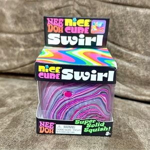 NEW Schylling NeeDoh Nice Cube Swirl Pink Purple Black Squishy Nee Doh